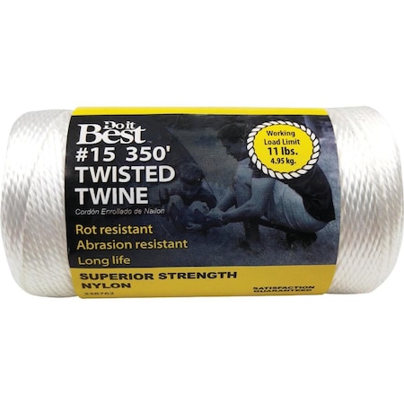 All-Source No. 15 x 350 Ft. White Nylon Twisted Twine 338762